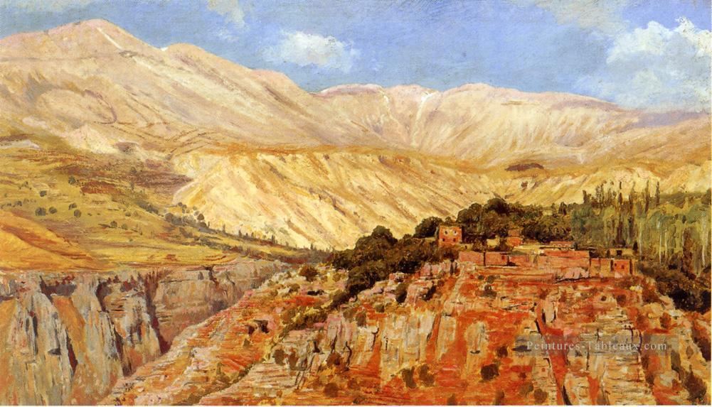 Village à Atlas Montagnes Maroc Persique Egyptien Indien Edwin Lord Weeks Peintures à l'huile